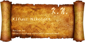 Kifusz Nikolett névjegykártya